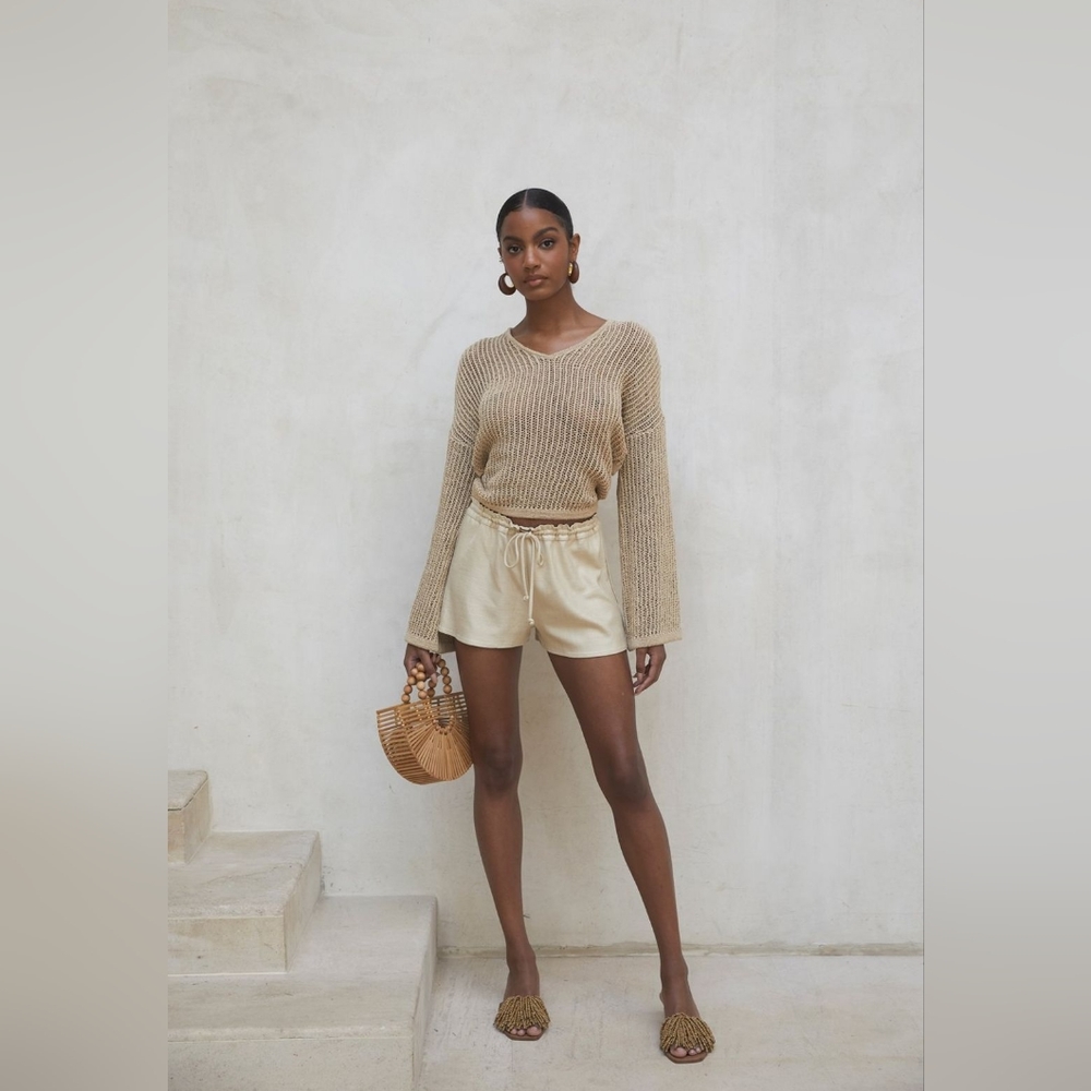Cult Gaia knit crochet cover up hoodie